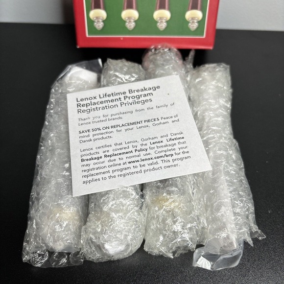 Set of 4 Vintage Lenox Holiday Gatherings Cocktail Forks NEW in BOX - Picture 4 of 8